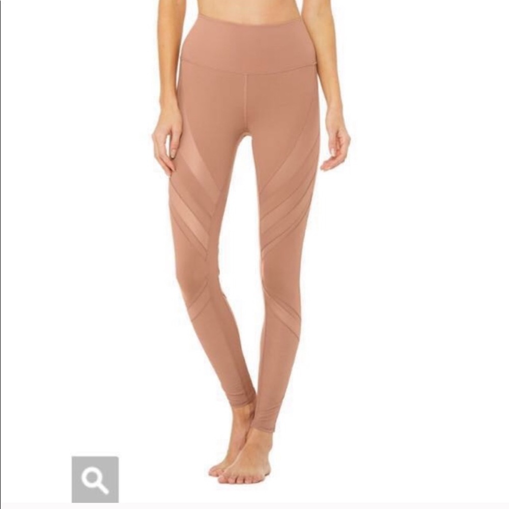 NEW • Alo Yoga • Epic Mesh Pink Leggings Quartz - Picture 2 of 8